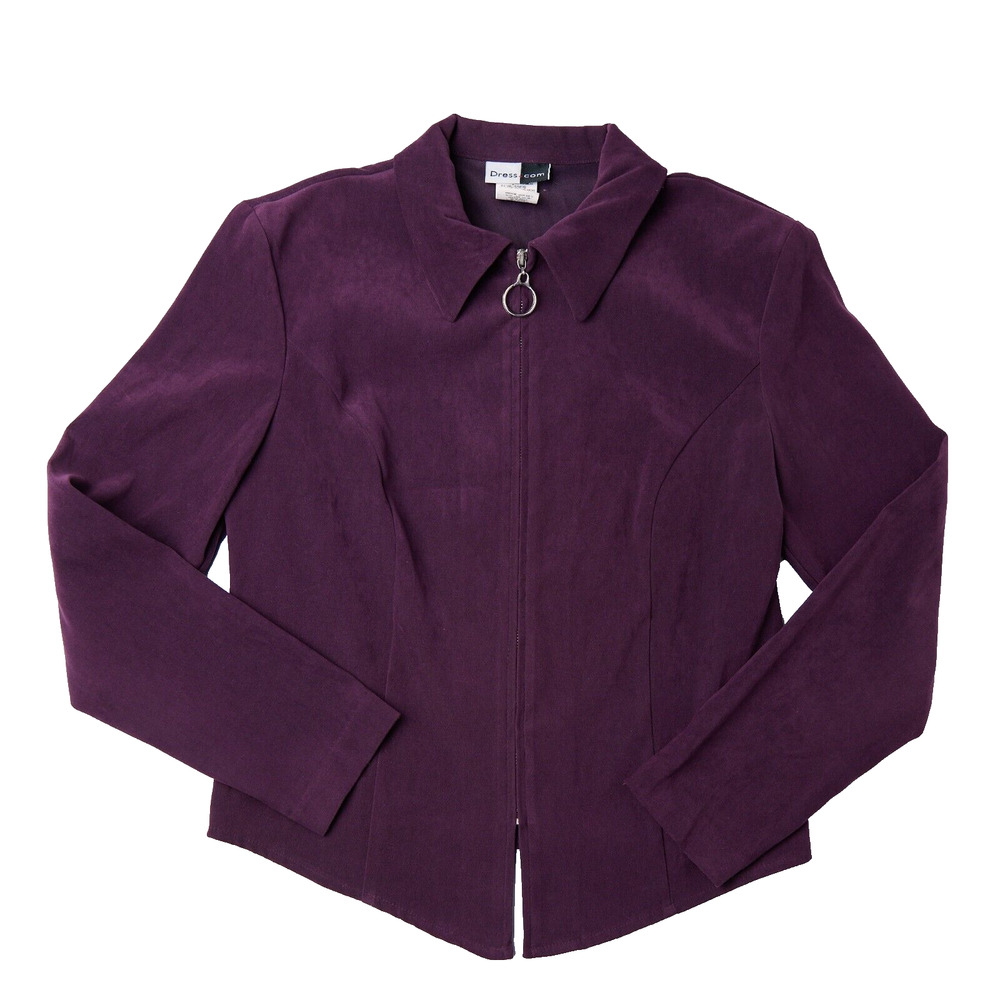 Vtg Dress.com Jacket Women's S/M Purple Stretch Y2K Retro Mod Dark Fairy Grunge